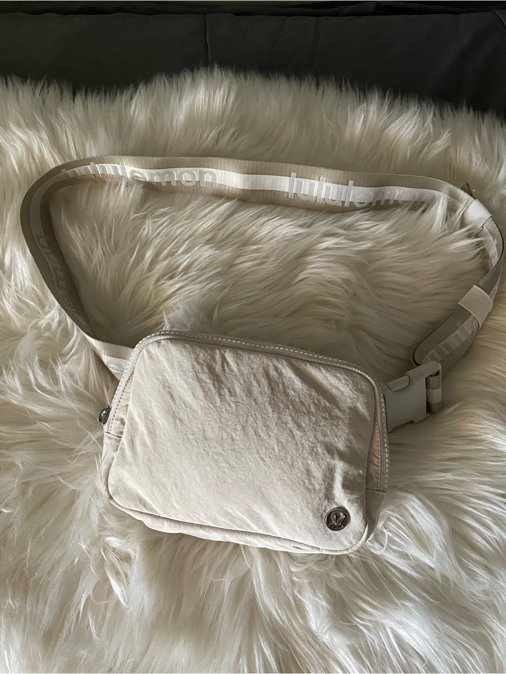 lululemon cream crossbody pouch with mesh pocket